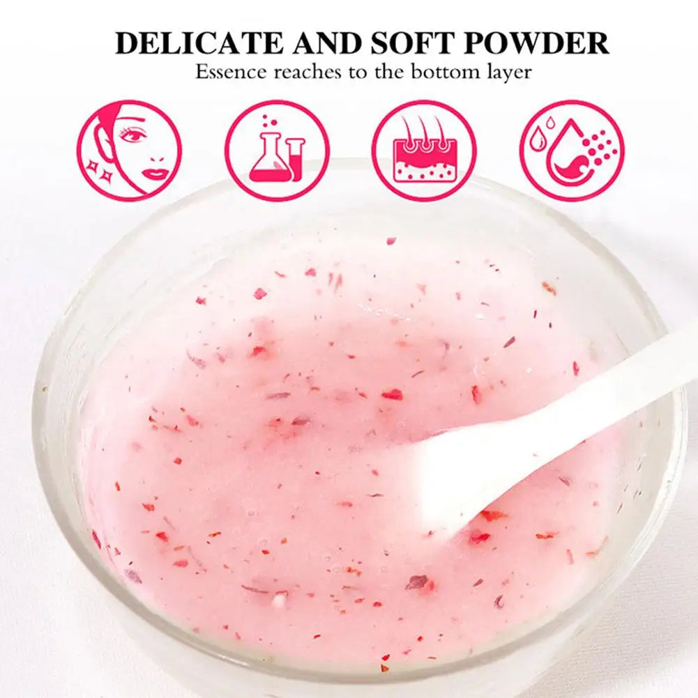 Rose Jelly Face Mask Hydrating Hydro Gel Peel-Off Mask with Smoothing Effect Powder-to-Gel Formula for Nourished Glowing Skin
