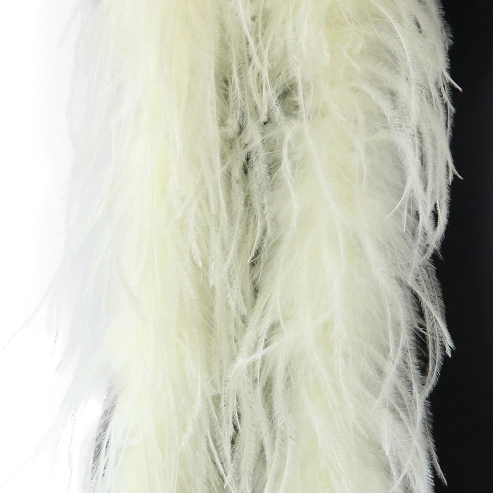 2M Royal blue Natural Ostrich Long Feathers Boa Decoration for Party Wedding Dress Shawl Clothes Sewing Accessories Crafts Plume