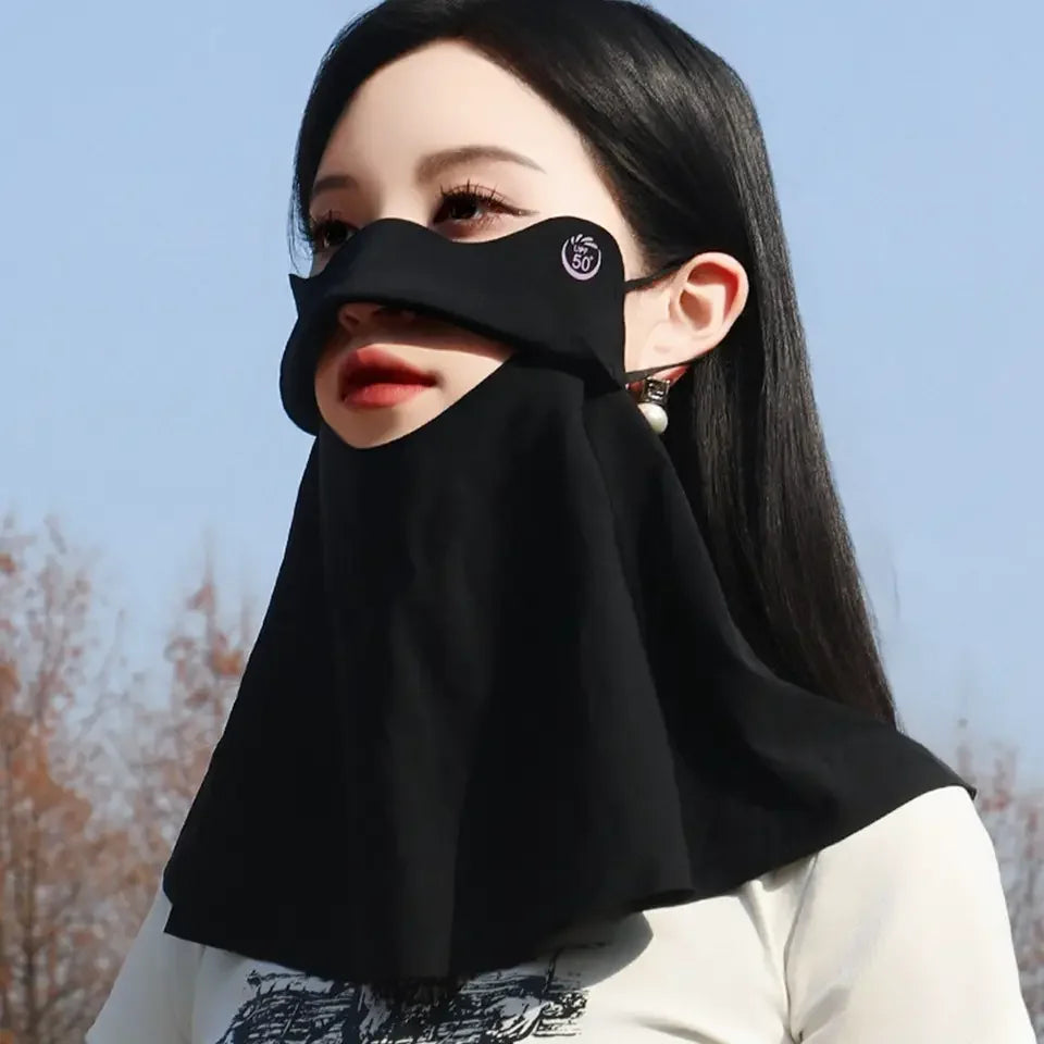 1PC 3D Ice Silk UPF50+ UV Protection Face Mask for Women Autumn Outdoor Cycling Hiking 360° Face Neck Cover Cool Balaclava Scarf