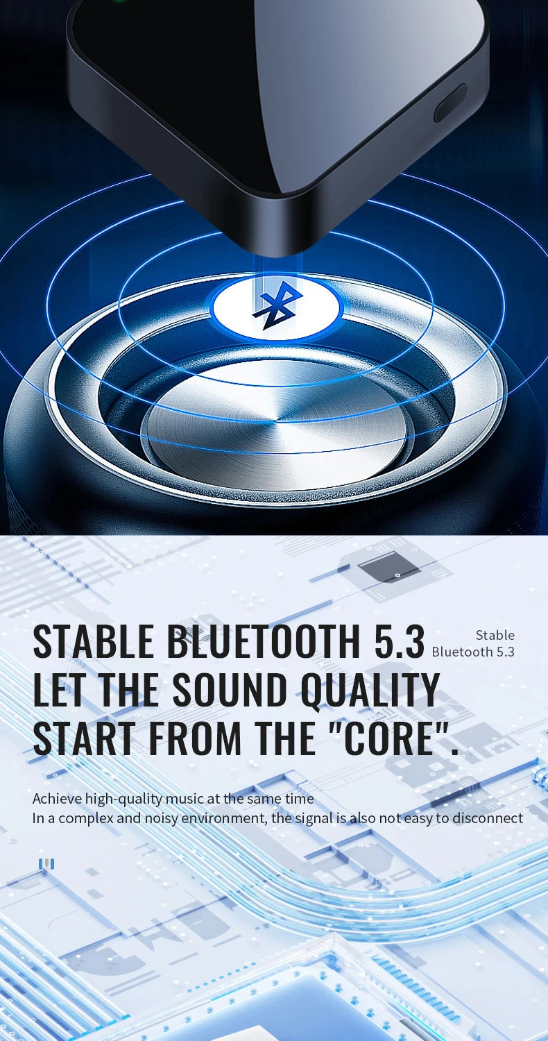 Bluetooth 5.3 Car Transmitter and Receiver Wireless 3.5mm Aux Audio Adapter Bluetooth Car Music Receiver for Headphones Speaker