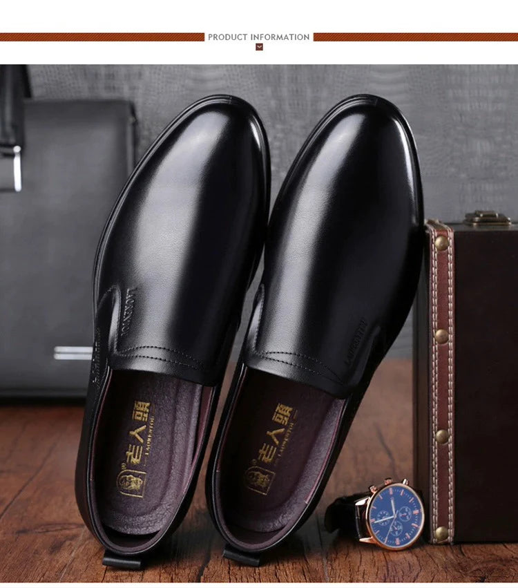 LAORENTOU genuine leather casual shoes, men's cowhide breathable soft sole, versatile business leather shoes