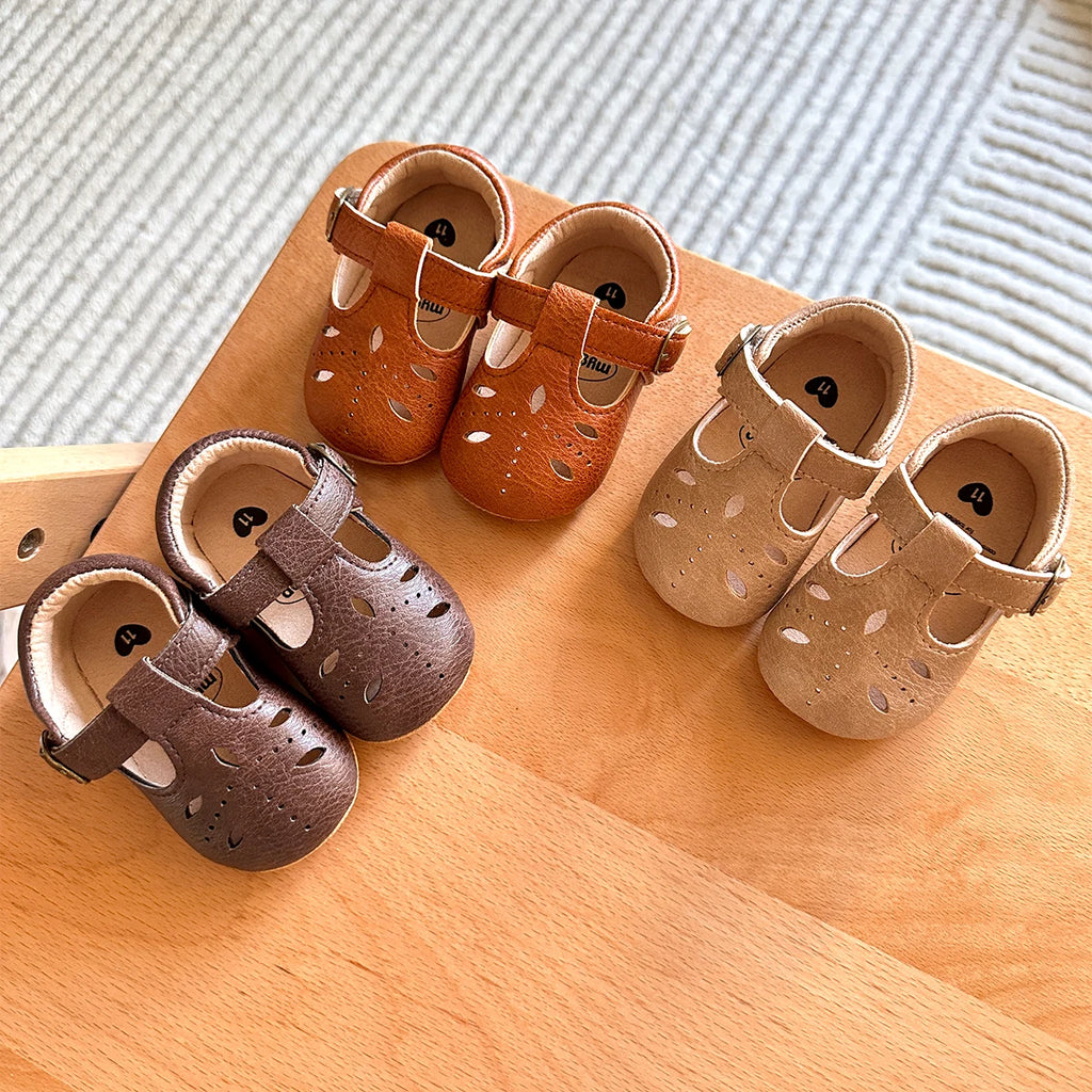 Infant Baby Girls Mary Jane Shoes Non-Slip Rubber Sole Ballet Slippers Princess Dress Wedding Shoes Newborn Crib Shoes First Wal