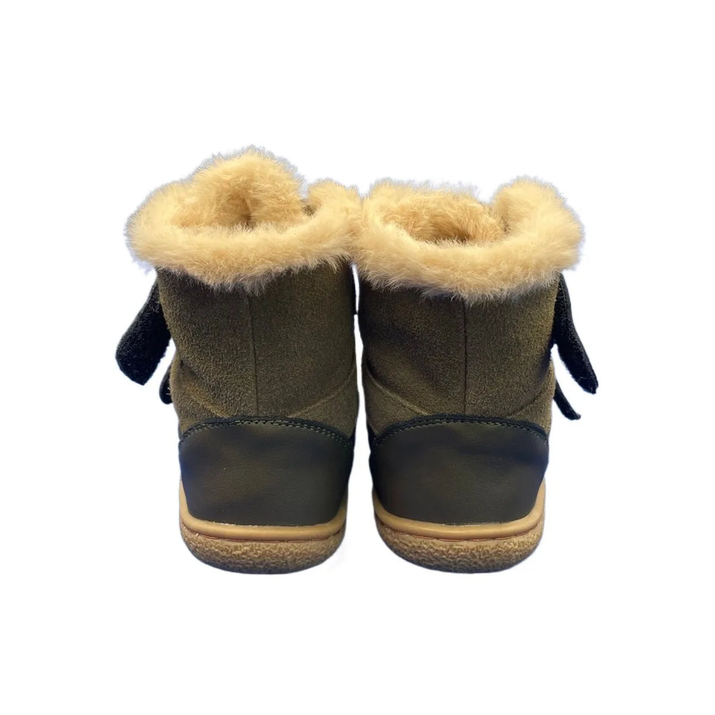TipsieToes Top Brand Barefoot Genuine Leather Baby Toddler Girl Boy Kids Shoes For Fashion Winter Snow Boots 3 Straps Fur Inside