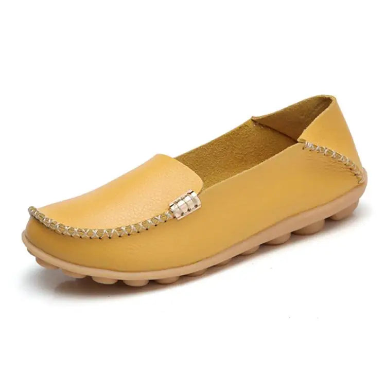 Women Flats Genuine Leather Casual Shoes Woman Moccasins Women's Loafers Nurse Shoe Slip On Shoes Women Plus Size Ballerinas