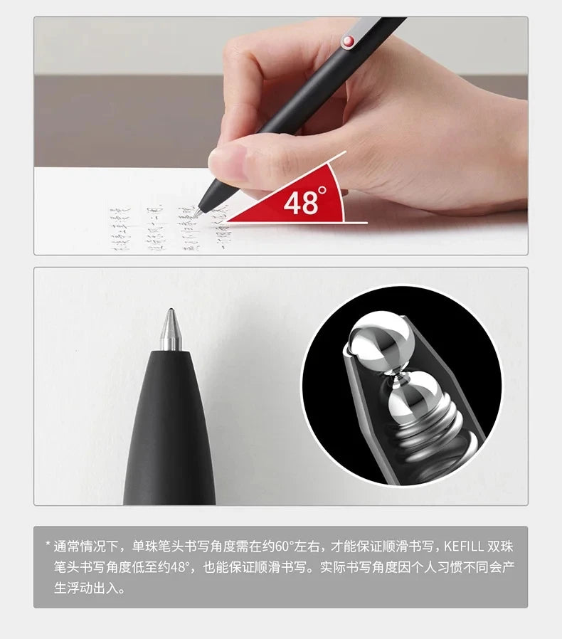 New KACO Midot Gel Ink Rollerball Smooth Writing Pen,0.5mm Fine Point Black ink Metal Clip Large Capacity KEFILL Refills Pens