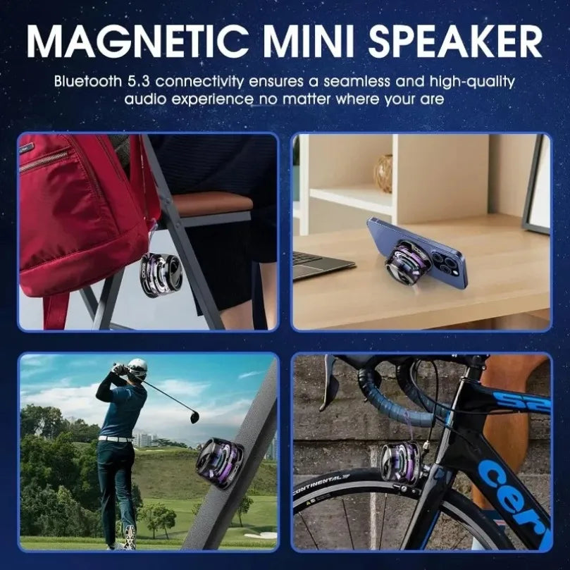 VIKEFON Portable Bluetooth Speaker HECATE G200 RGB Lighting Magnetic Speaker BT5.3 Mini Sound Box 7 Hours Playback Phone Holder