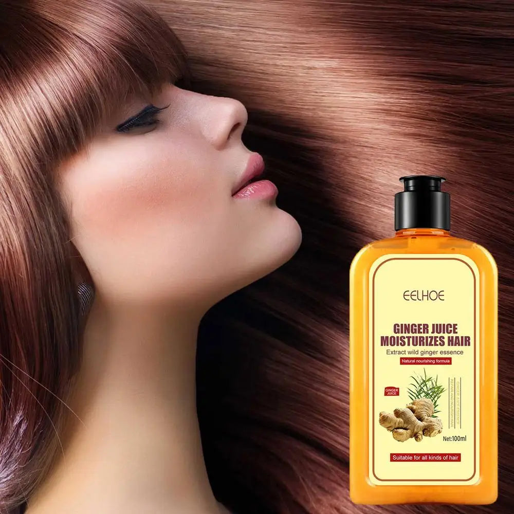 Herbal Ginger Hair Shampoo Hair Growth No Silicone Oil Control Anti Dandruff Itching Cleansing Professional Hair Treatment 100ml