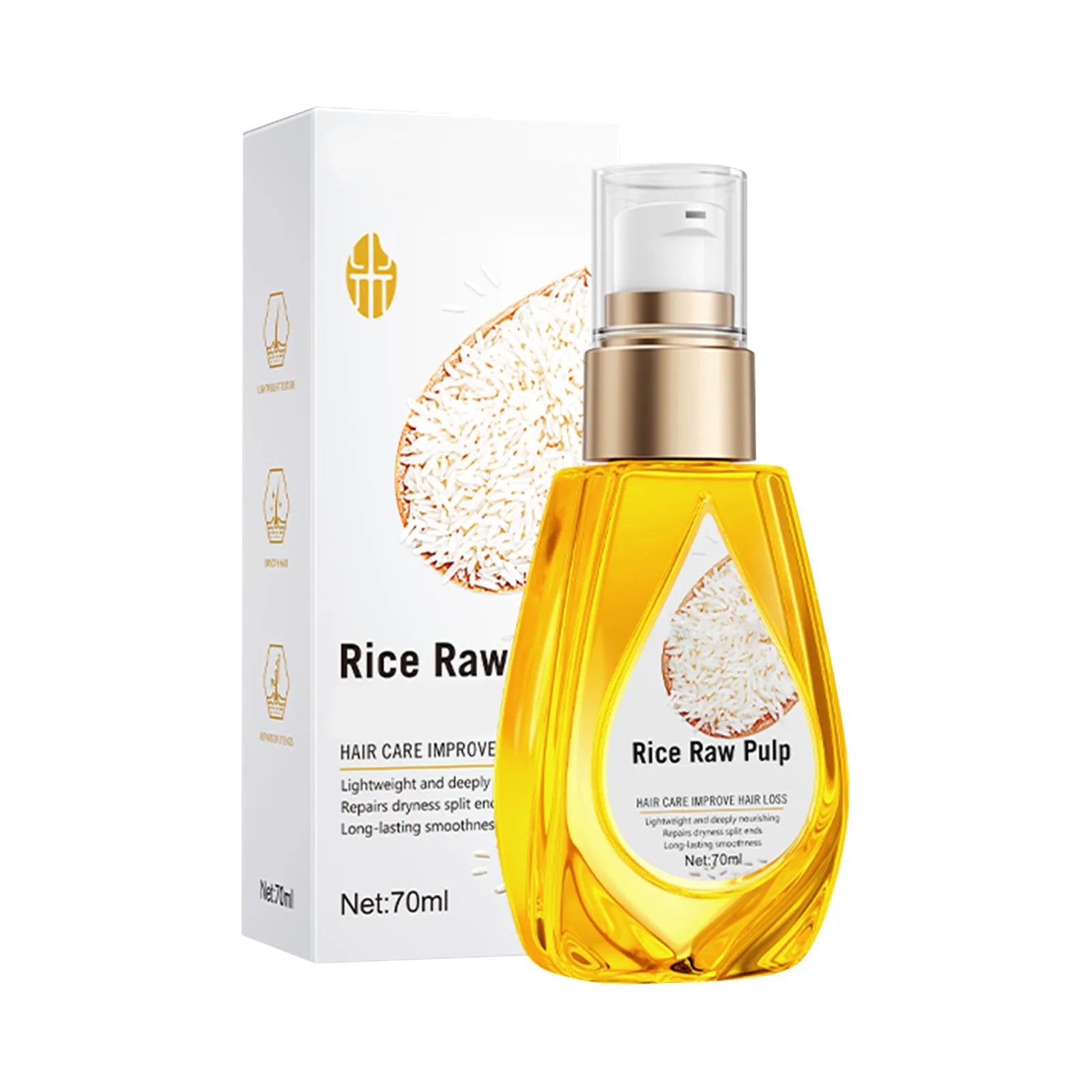 70ml Bioaqua Rice Hair Care Essential Oil Hair Growth Oil For Men And Women Hair Growth Oil Hair Care Curly Hair