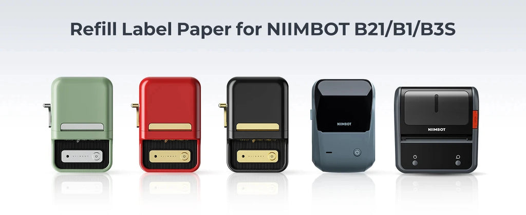 NiiMbot B1 B21 Mini Thermal Portable Label Printer 1/10Rolls Barcode Sticker Self-adhesive Printing Labeling Machine Tag Price