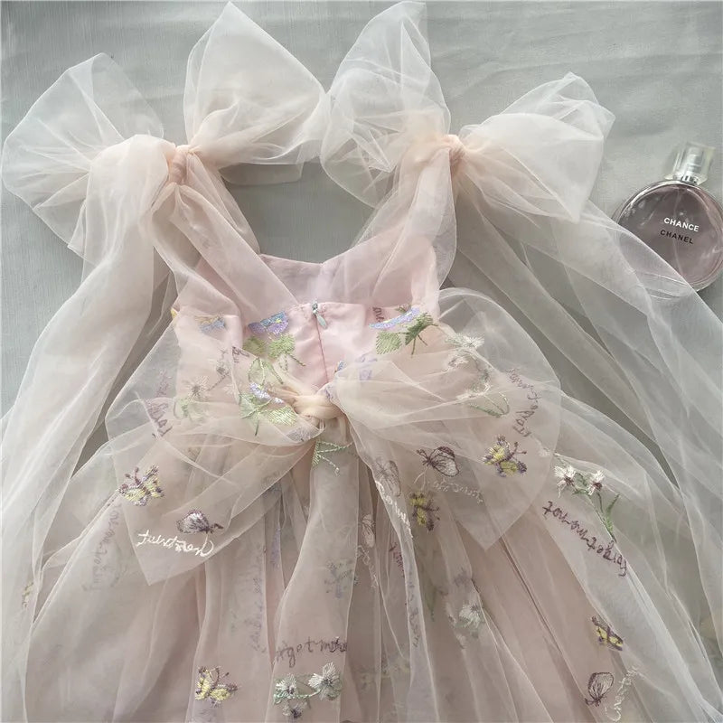 2026 Baby Embroidery Dress Girl Summer Dress Floral Bows Sleeveless Ballarina Dance Performance Dress Girls Tutus Clothes