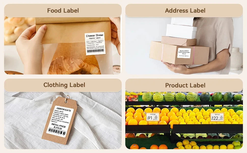 NiiMbot B1 B21 Mini Thermal Portable Label Printer 1/10Rolls Barcode Sticker Self-adhesive Printing Labeling Machine Tag Price
