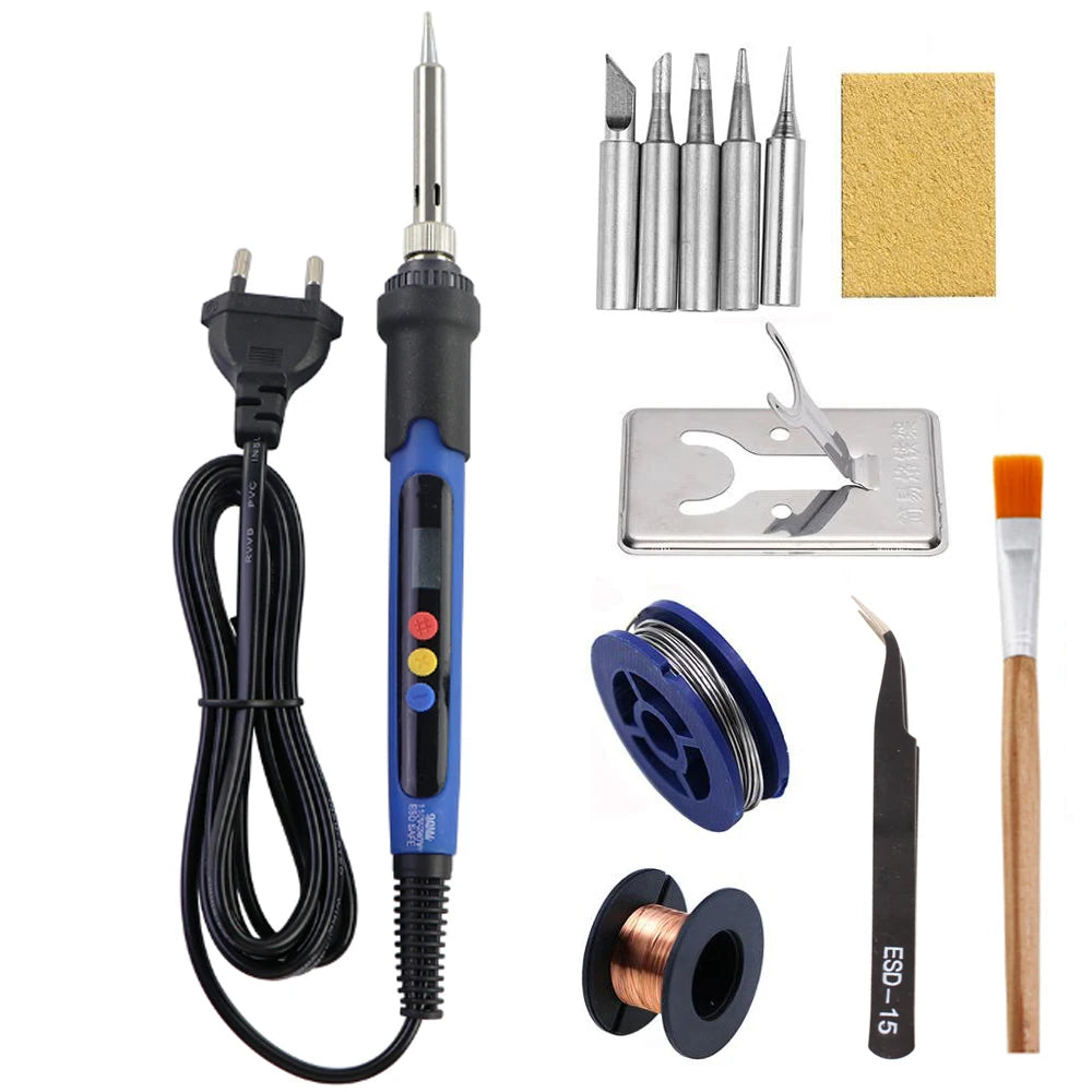 90W Digital Electric Soldering Iron Set With Adjustable Temperature Fast Heat Electronic Repair Tool With Soldering Iron Head