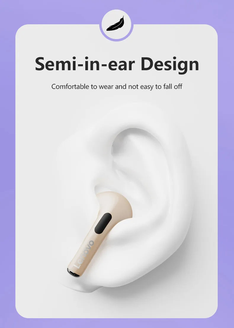 Choice Lenovo LP40 Plus Bluetooth Earphones Wireless Headset Stereo Gaming Sports Earbuds Noise Reduction Headphones With Mic