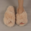 Luxury Women Fashion Home Slippers 2025 New Female Flip Flops Fluffy Shoes Cross Design Slides Ladies Soft Warm Plush Slipper
