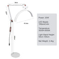 16 INCH LED Half Moon Lash Light Temperature 20W 3000K-6000K LED Ring Lamp for Beauty Facials Skincare Tattoo Eyebrows Filming