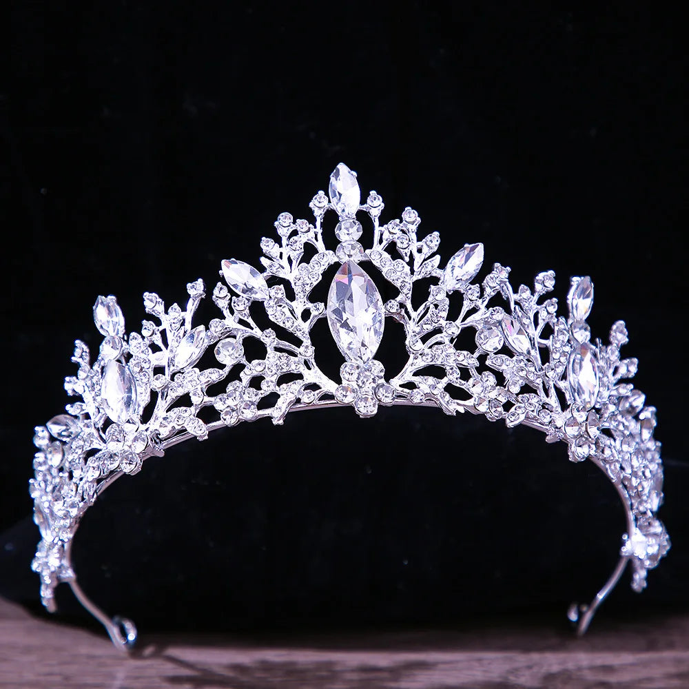 DIEZI Baroque Vintage Princess Queen Bridal Crown Headwear Crystal Tiara For Women Wedding Crown Hair Dress Accessories Jewelry