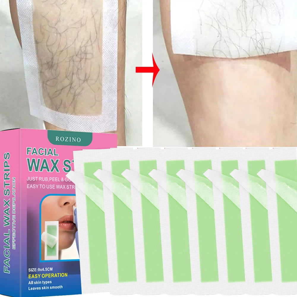 Natural Wax Lip Hair Removal Strips Kit Professional Hair Removal Wax Paper for Leg Body Face Efficient Waxing Strip Beauty Tool