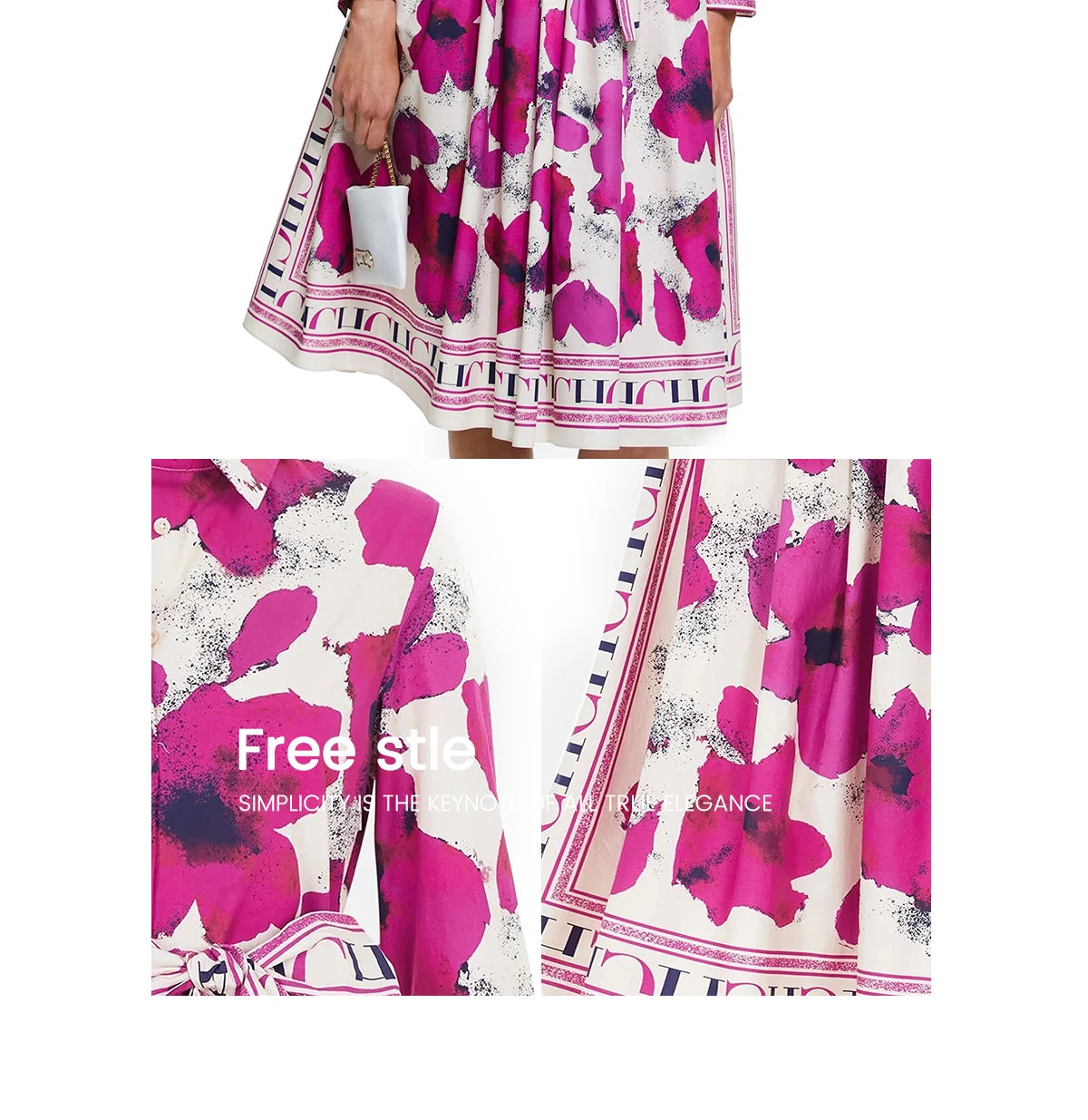 CHCH Women Vintage Print Maxi Dress Elegant Long Sleeves High Split Slim Dresses 2024 New Lady Vocation Vestidos