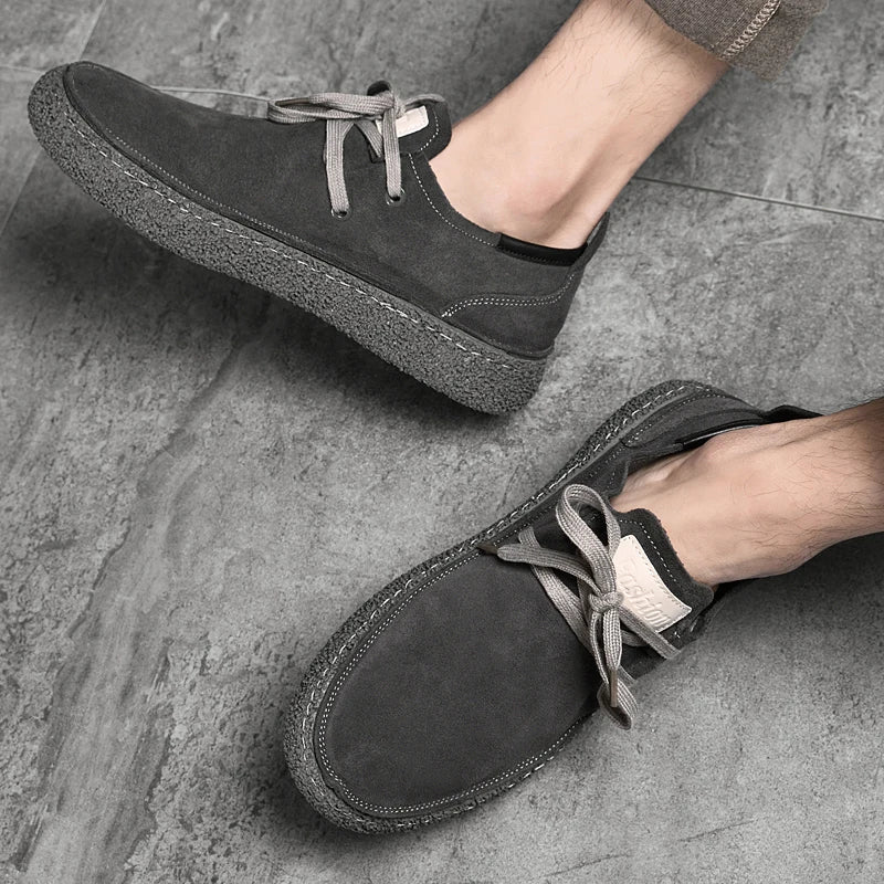 2025 Men's Fashion Leather Shoes High Gloss Suede Autumn Winter Business Casual Shoes Soft Lining Comfortable Shoes Size 38-45