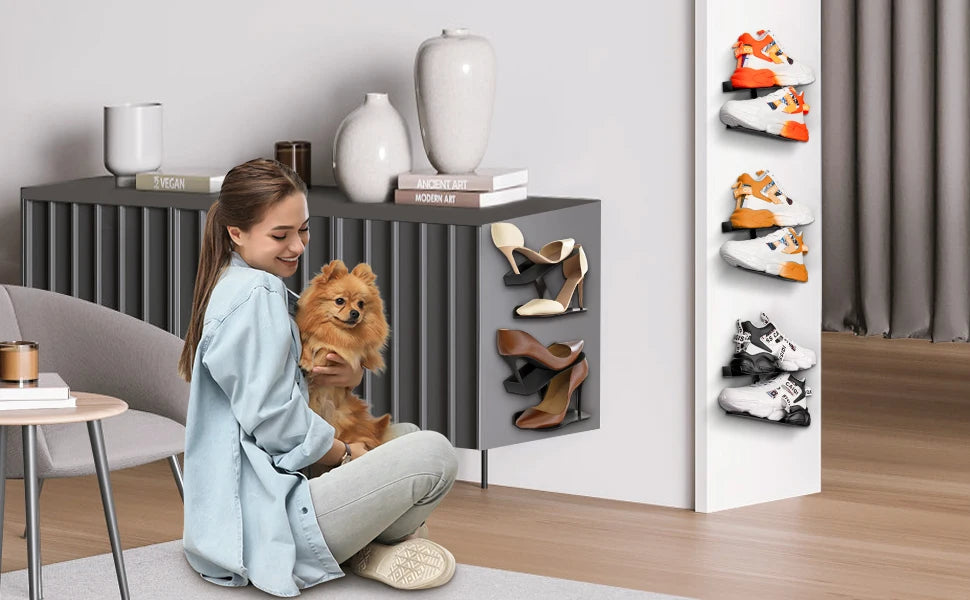 H-shaped Shoe Rack Wall Mounted, Floating Shoe Display Shelves, Sneaker Holders for Shoe Collectors & Advertising Exhibition
