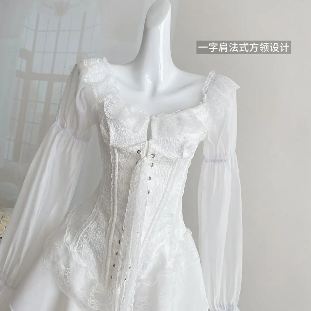Aesthetic Sweet Slim Elegant Mini Dress Women Lace Up French Vintage Design Short Party Dress Female Solid Elegant Clothes 2025