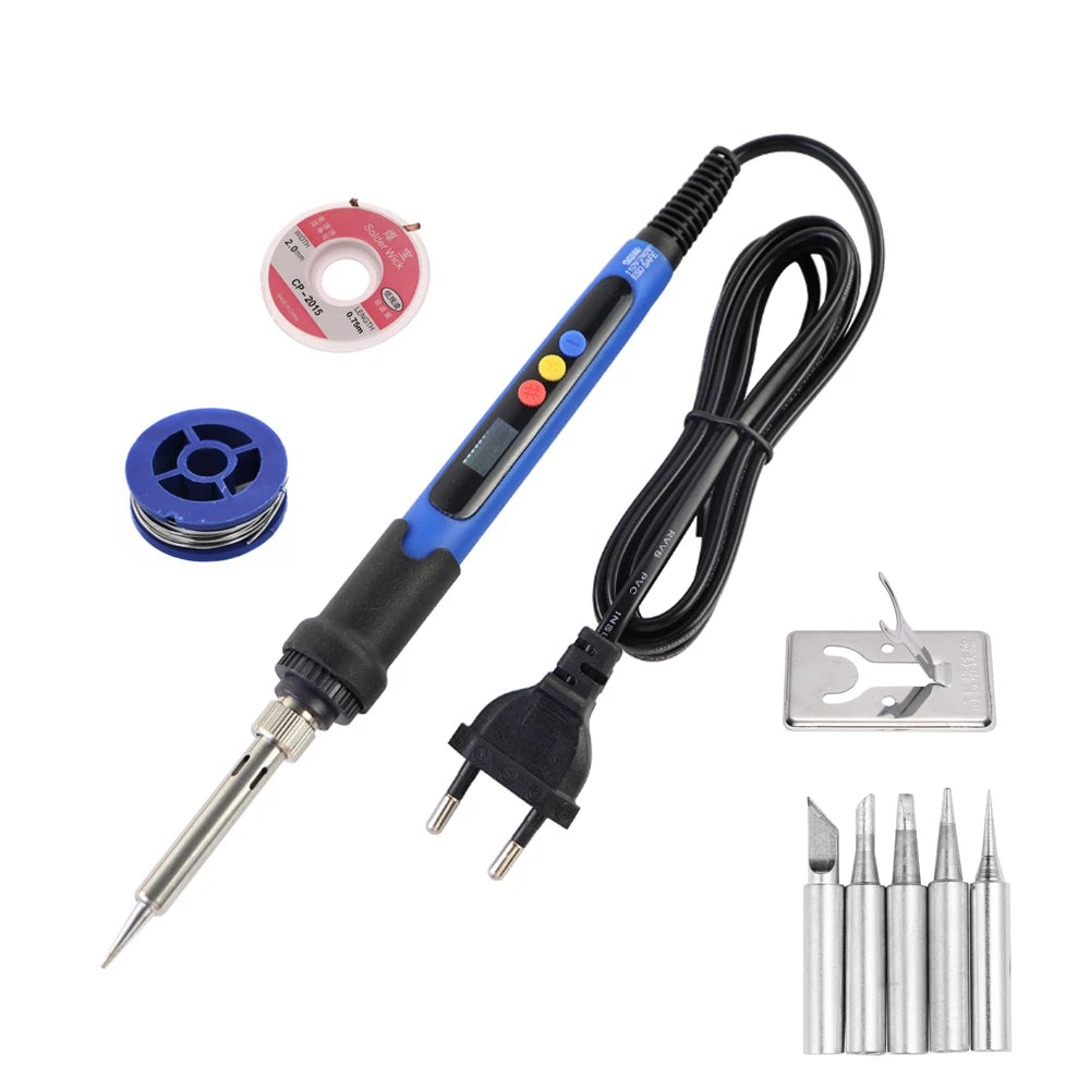 90W Digital Electric Soldering Iron Set With Adjustable Temperature Fast Heat Electronic Repair Tool With Soldering Iron Head