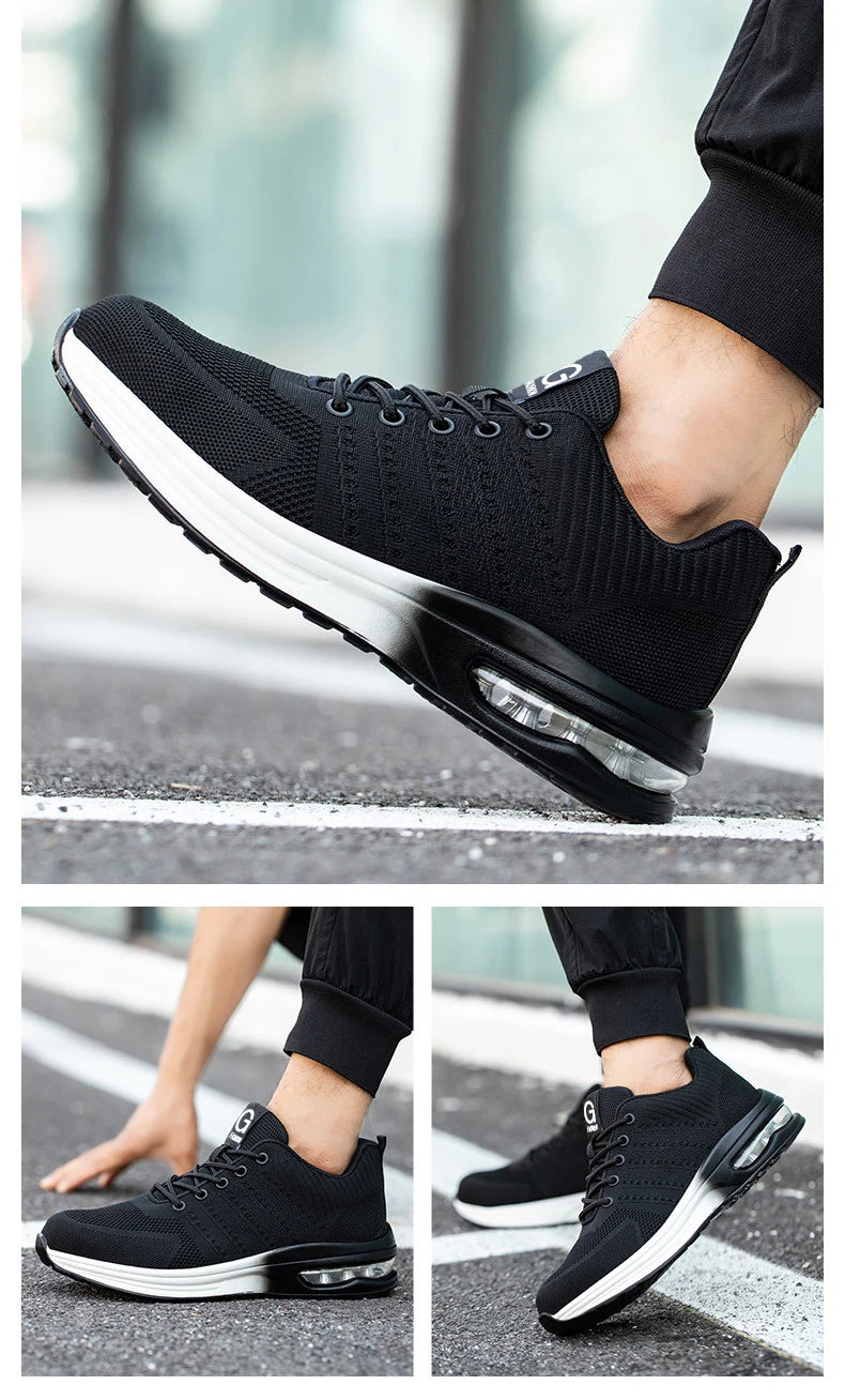 Safety Shoes Men Women Work Safety Boots Steel Toe Shoe Puncture Proof Air Cushion Work Sneakers Light Fashion Work Shoes Unisex
