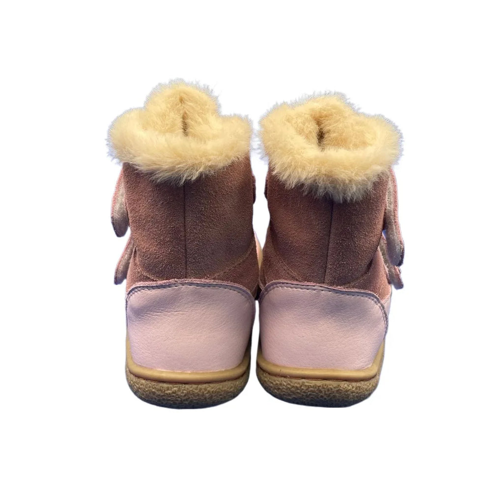 TipsieToes Top Brand Barefoot Genuine Leather Baby Toddler Girl Boy Kids Shoes For Fashion Winter Snow Boots 3 Straps Fur Inside
