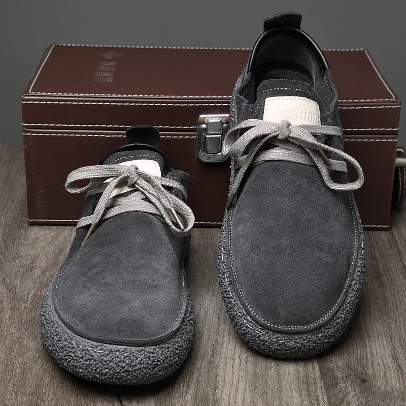 2025 Men's Fashion Leather Shoes High Gloss Suede Autumn Winter Business Casual Shoes Soft Lining Comfortable Shoes Size 38-45