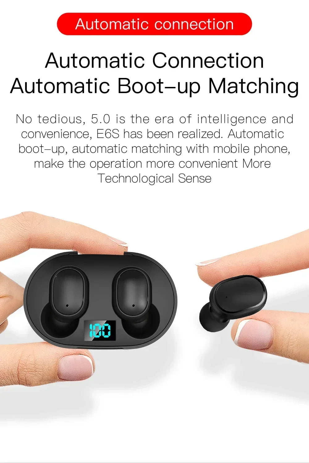 10 pcs Wholesale E6S TWS Wireless Headphones Bluetooth Earphone 5.0 Stereo Headset Earbuds with Microphone for iPhone Xiaomi