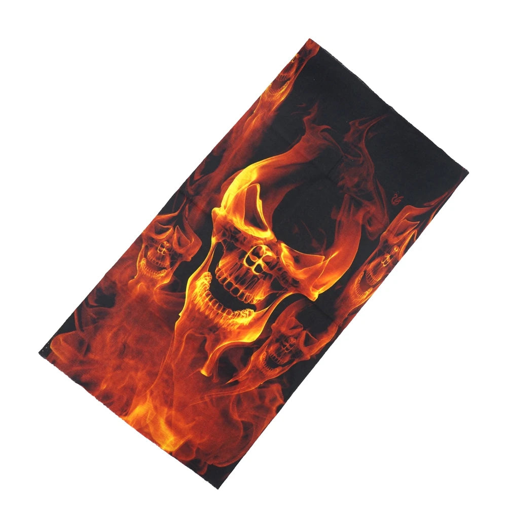 Cycling Face Mask Headwear Halloween Skull Wrap Scarf Warm Washable Headband Breathable Running Bandana Outdoor Sports Equipment