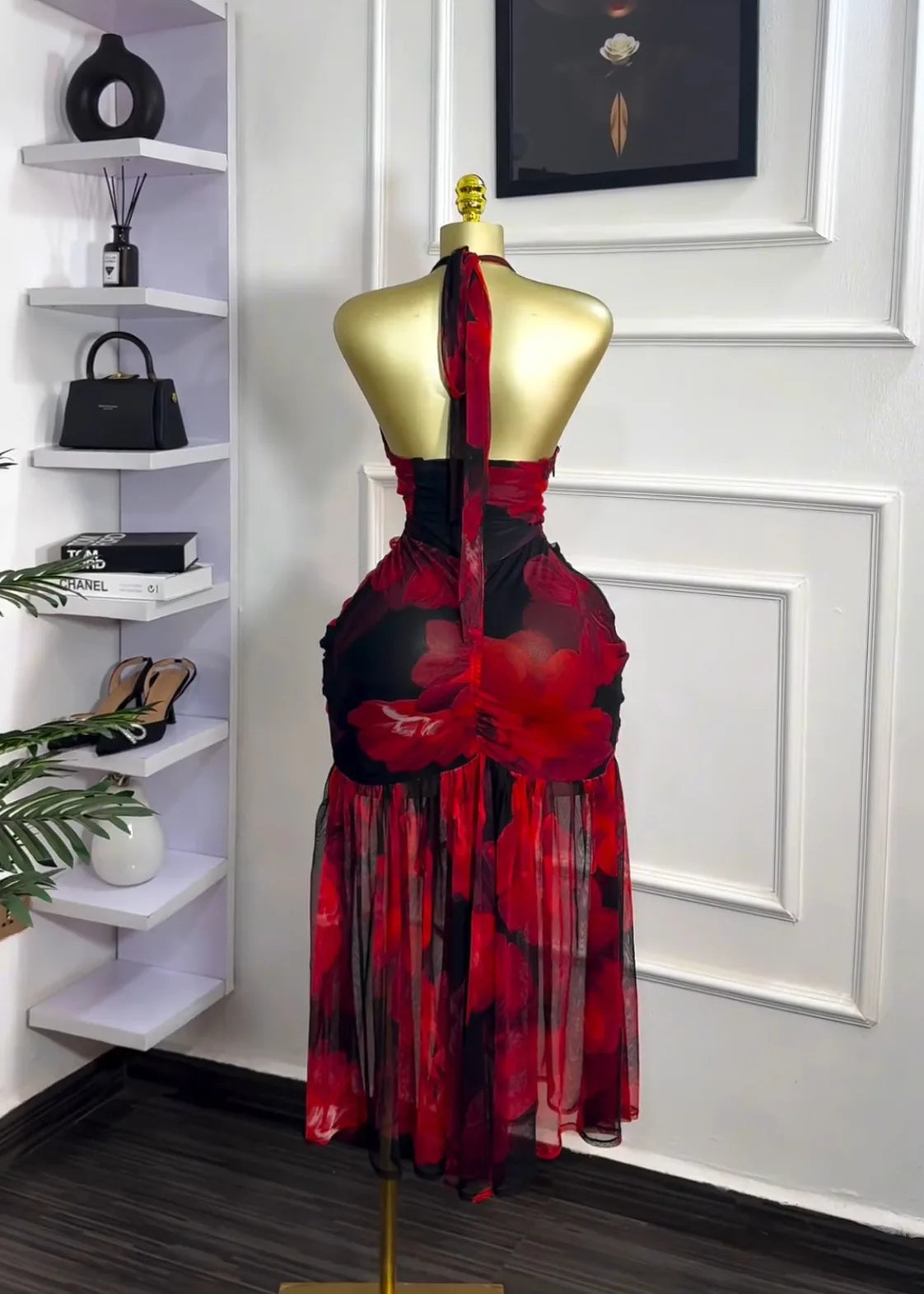 CM.YAYA Women Halter Neck Backless Ruched Stacked Sleeveless Mesh Long Maxi Dress 2025 Birthday Even Sexy Party Dresses Vestidos