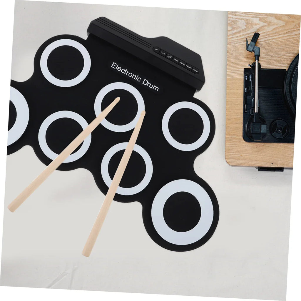 2022New Folding Silicone Hand Roll USB Electronic Drum Portable Practice Drums Pad Kit With Drumsticks Sustain Pedal