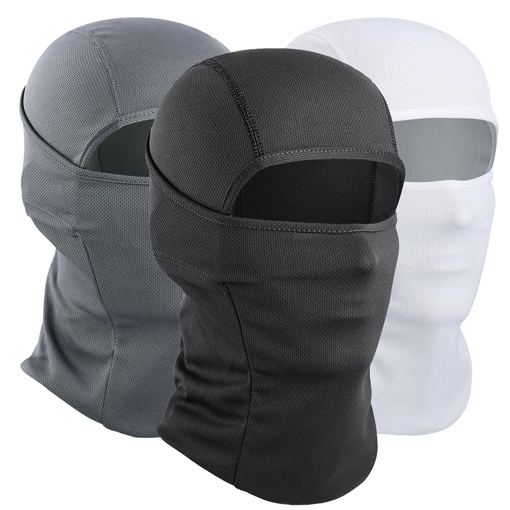 3PCS Breathable Balaclava Hoodie Quick-drying Cap Outdoor Sport Full Face Mask Hiking Camping Fishing Cycling Beanies Hat Summer