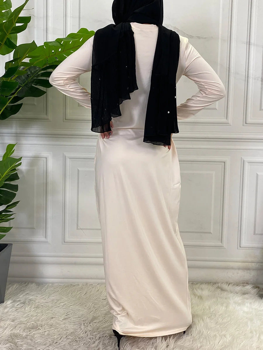 Muslim Middle East new fashion base solid color dress Dubai Turkey Arab elegant popular women's dress