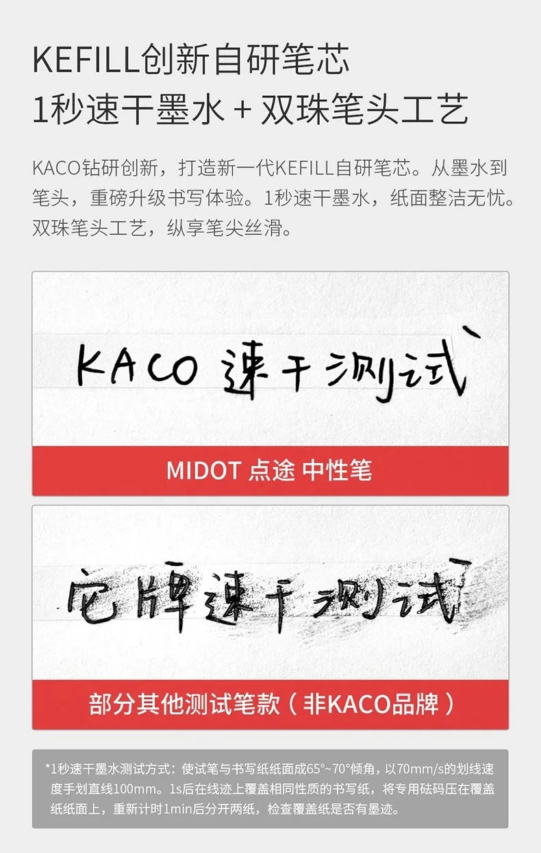 New KACO Midot Gel Ink Rollerball Smooth Writing Pen,0.5mm Fine Point Black ink Metal Clip Large Capacity KEFILL Refills Pens