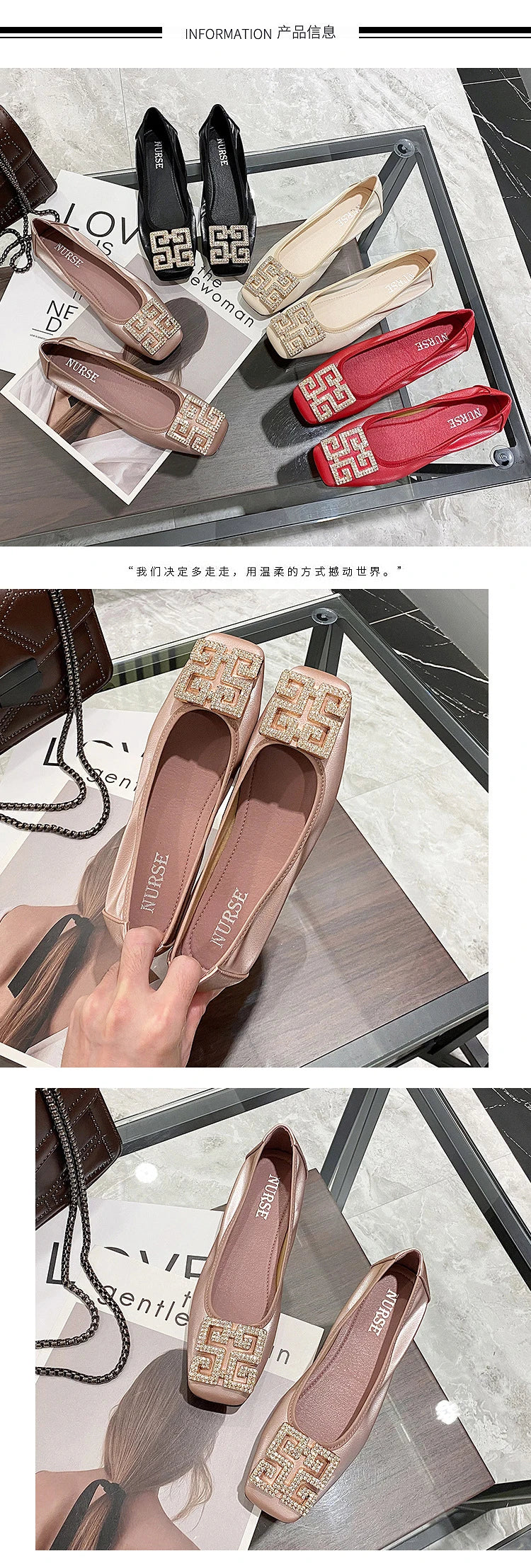 Comemore Leather Slip on Shoes for Women Ballet Flats Shallow Female Flat Shoe Red 2024 Spring Summer Fashion Women's Moccasins