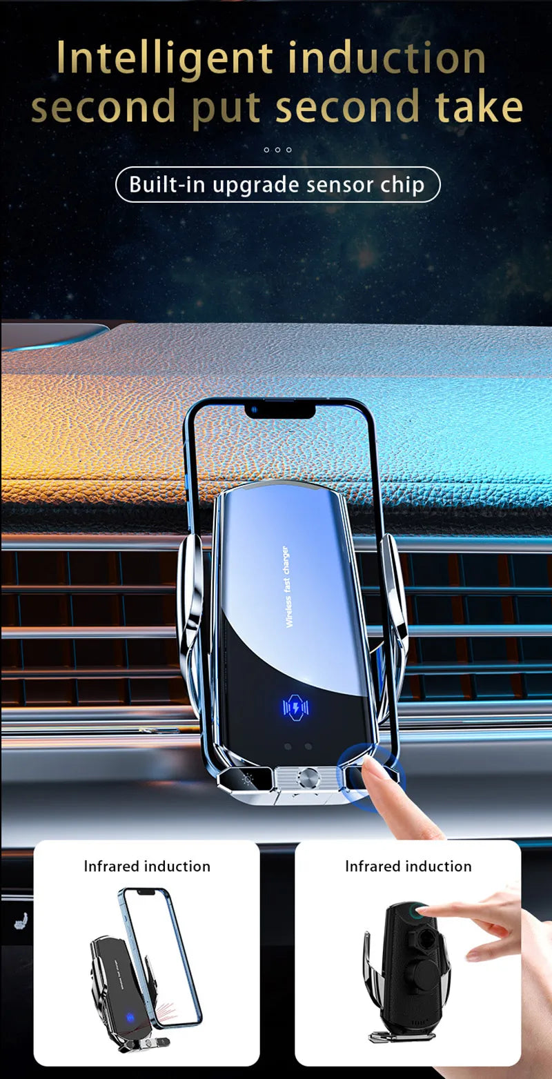 Car Magnetic Cell Phone Holder wireless charger Mobile Phone Stand in Car GPS Support 360° Rotatable Mount For iPhone 14 Xiaomi