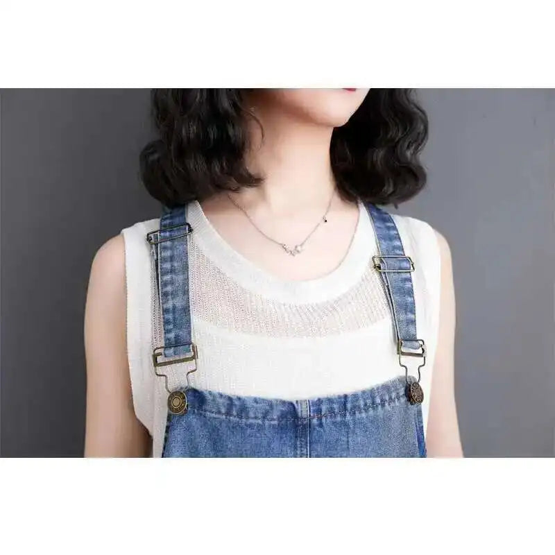 [EWQ] Sweet Women's Denim Dress Patchwork Contrasting Print Design Big Zise Casual Clothing Beautiful Sing Dresses 16O1075
