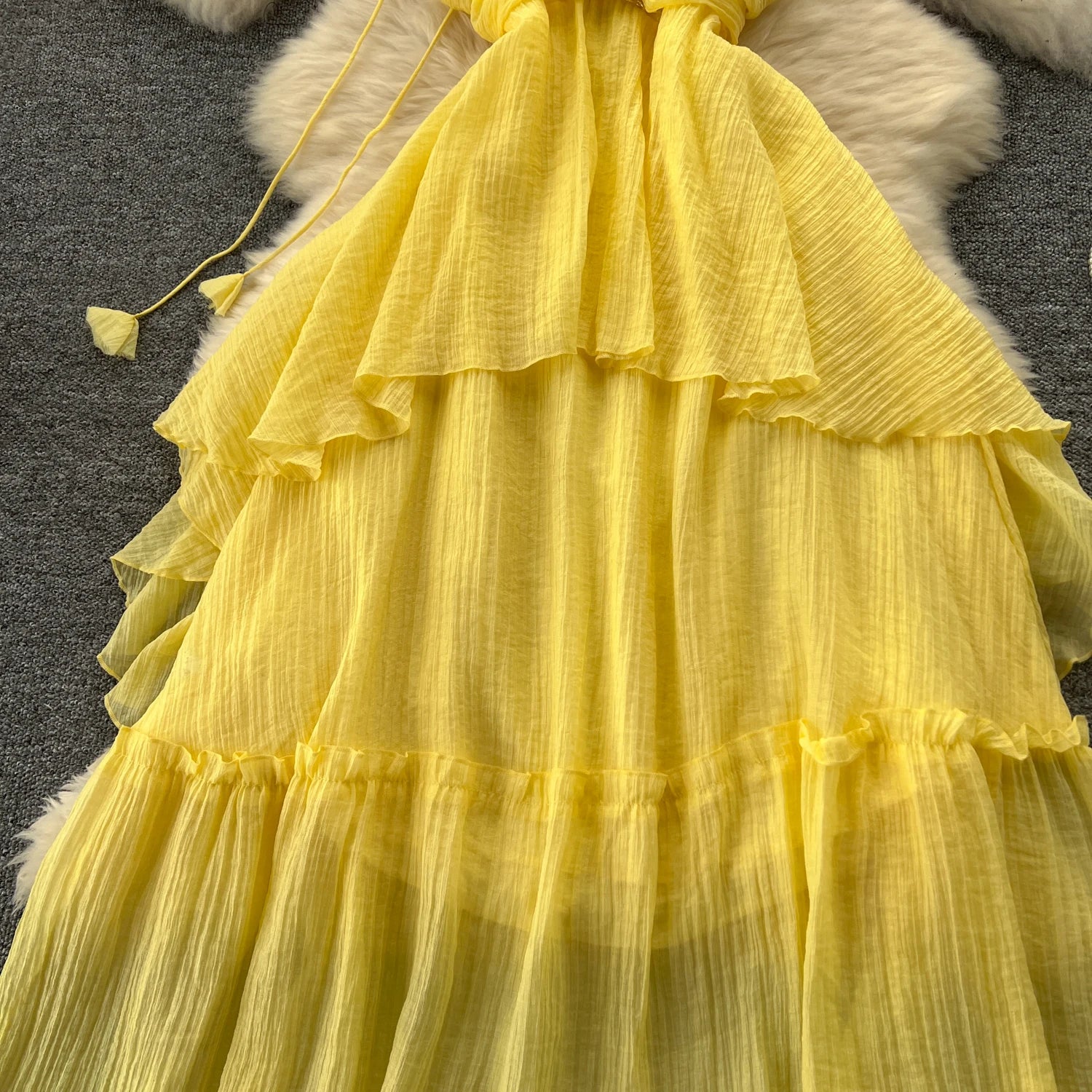 Elegant Sweet High Waist Hollow Out Asymmetric Three-dimensional Flower Halter Dress Vacation Slim Women Party Summer Dresses