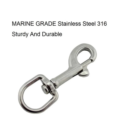 10 Pieces Stainless Steel 316 Oval Single End Swivel Eye Bolt Snap Hook 65mm 72mm For Dog Leash Sucba Diving