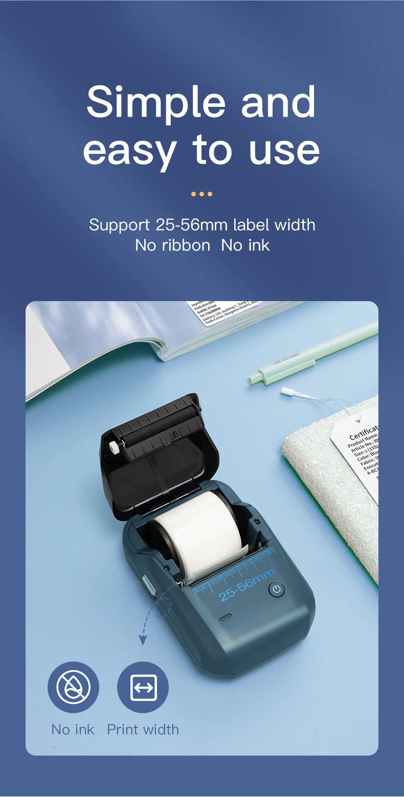 Niimbot B1 Portable Thermal Self-adhesive Labels Printer Mini Maker Pocket Printer Mobile Bluetooth Pocket Tag Price Machine NEW