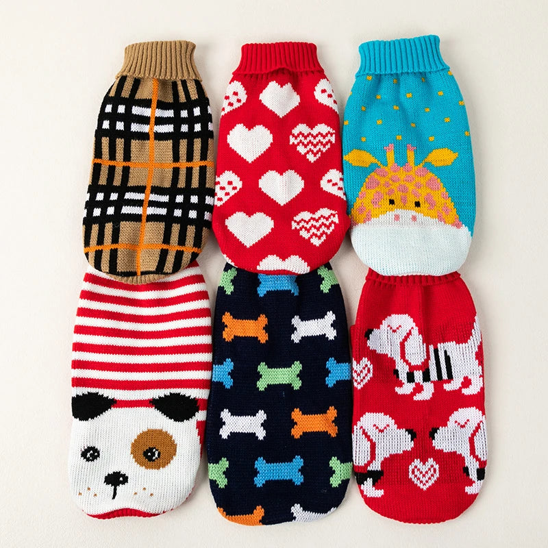 Christmas New Year Clothes for Cat Animal Print Breathable Pet Supplies Small Dog Sweater Keep Warm York Dog Winter Jacket