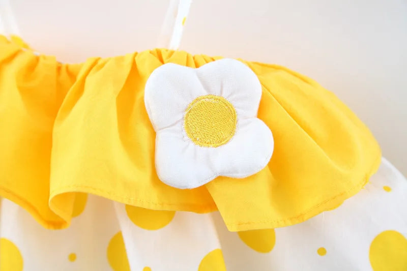 New Two-Piece Halter Strawberry Print Polka Dot Bloomers For Baby Girls Casual Summer Two-Piece Sweet Princess Dress