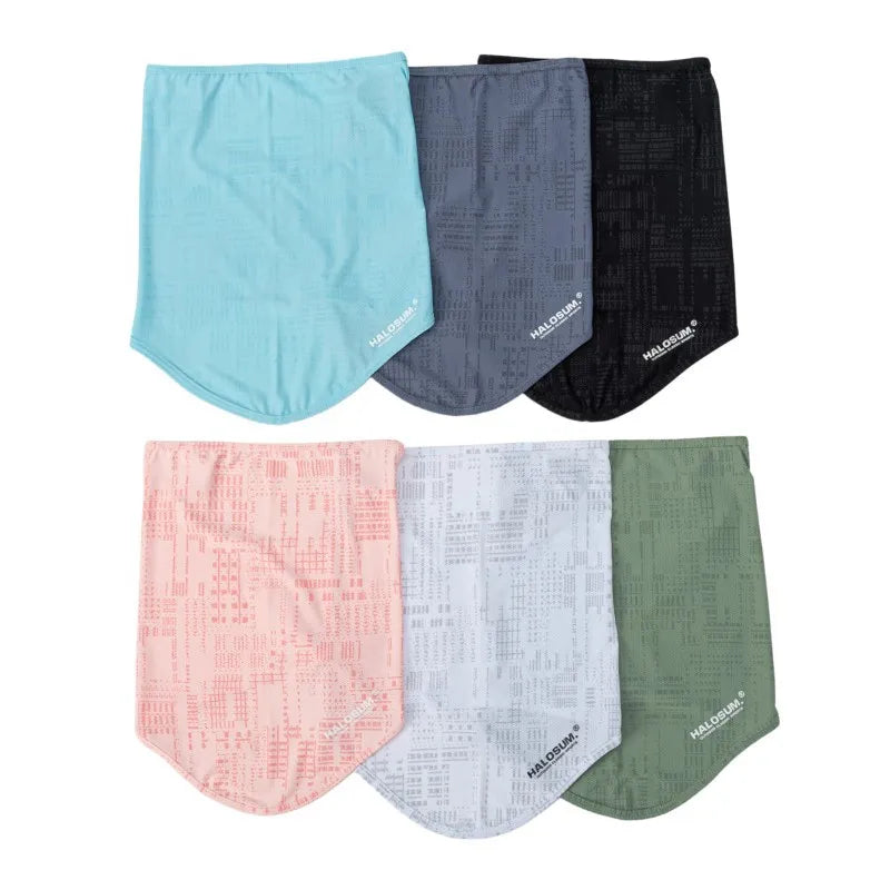 Thin Breathable Quick-dry Outdoor Face Mask Sun Protection Summer Ice Silk Scarf Letter Pullover Neck Warmer