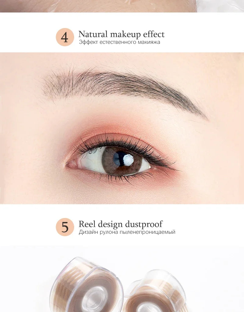 600 pcs Double Fold Eyelid Tape Sticker Invisible Lace Eyelash Extension Self-adhesive Under Eye Lashes Shadow Patch Beauty Tool