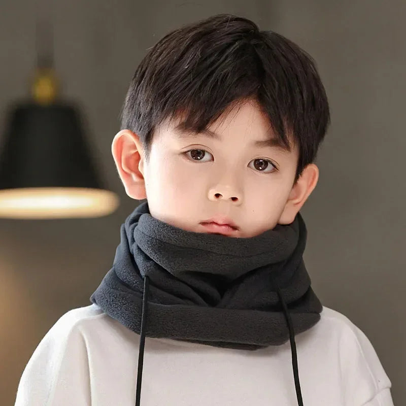 Warm Fleece for Children Boy Girl Winter Face Mask Neck Warmer Hooded Cap Windproof Thermal Head Cover Beanies Bandana