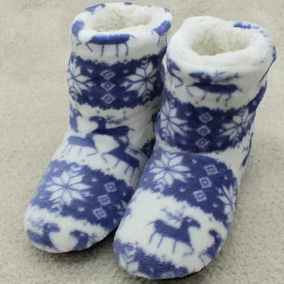 Home Slippers Boots Womens Winter Warm Indoor Christmas Elk Fur Contton Plush Anti Skid Non Slip Soft Deer Female Floor Shoes