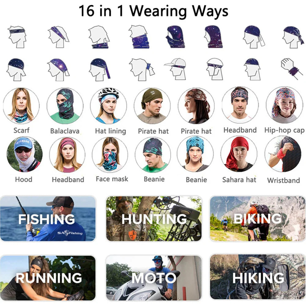 Dark Color Tube Neckchief Outdoor Sports Hair Neck Bandana Gaiter Black Grey Cycling Scarf Hiking Running Headband Men Face Mask
