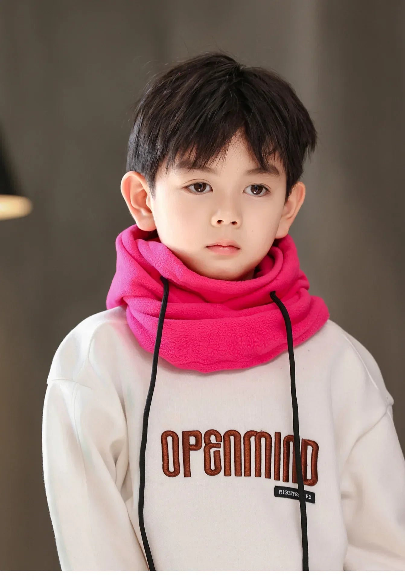 Warm Fleece for Children Boy Girl Winter Face Mask Neck Warmer Hooded Cap Windproof Thermal Head Cover Beanies Bandana